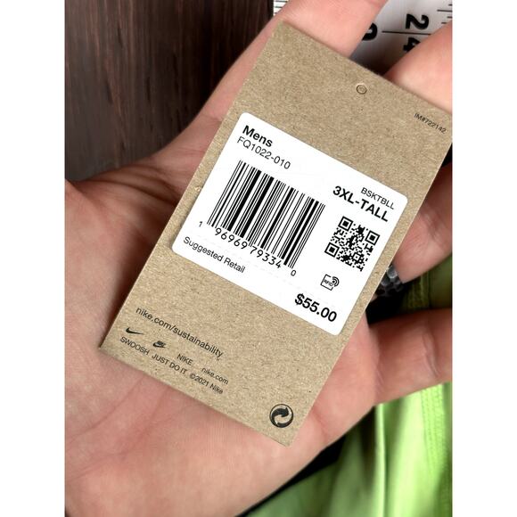 Nike Ja Morant 2 in‎ 1 Basketball Shorts Black Lime Green Mens 3XL-TALL NEW NWT - Picture 9 of 10